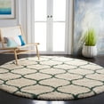 thumbnail image 2 of SAFAVIEH Hudson Arline Plush Geometric Shag Area Rug, Ivory/Green, 7' x 7' Round, 2 of 8