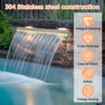 thumbnail image 4 of Fontaine Cascade Murale d'Extérieur en Acier Inoxydable avec Bande DEL, Télécommande – Évacuateur Antirouille, Élément d'Eau Moderne pour Patio et Jardin, 48 Pouces, 4 of 8
