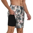 thumbnail image 3 of Haiem Turtle Mens Swim Trunks with Compression Liner 2 in 1 Swimming Shorts Stretch Swimwear Quick Dry,Board Shorts-XX-Large, 3 of 9
