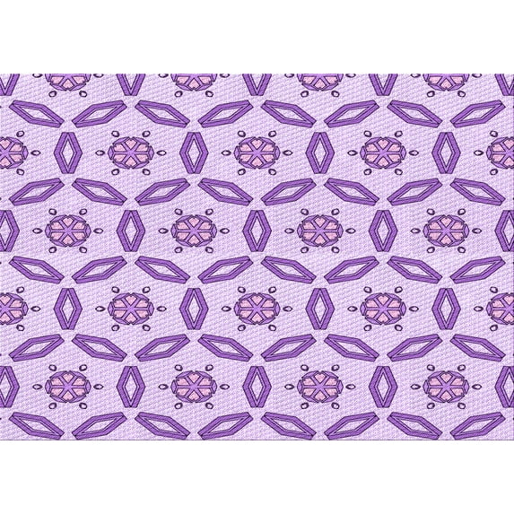 Ahgly Company Machine Washable Indoor Rectangle Transitional Medium Orchid Purple Area Rugs, 7' x 10'