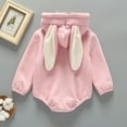 thumbnail image 5 of TOOYOU Girls Jumpsuit Long Sleeve Cartoon Rabbit Embroider Romper Sweatshirt Bodysuits Child Jumpsuit Dailywear Size 0-3 Months ,Light Pink, 5 of 8
