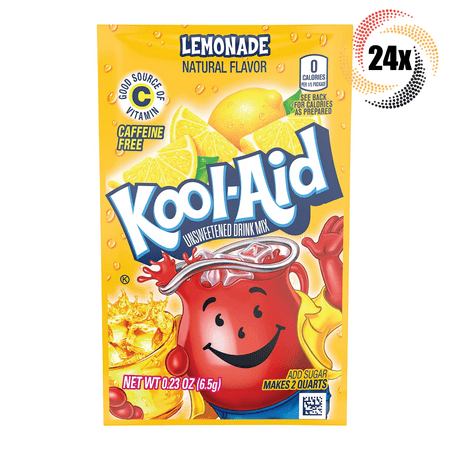 24x Packets Kool-Aid Lemonade Caffeine Free Soft Drink Mix | Fast Shipping! |
