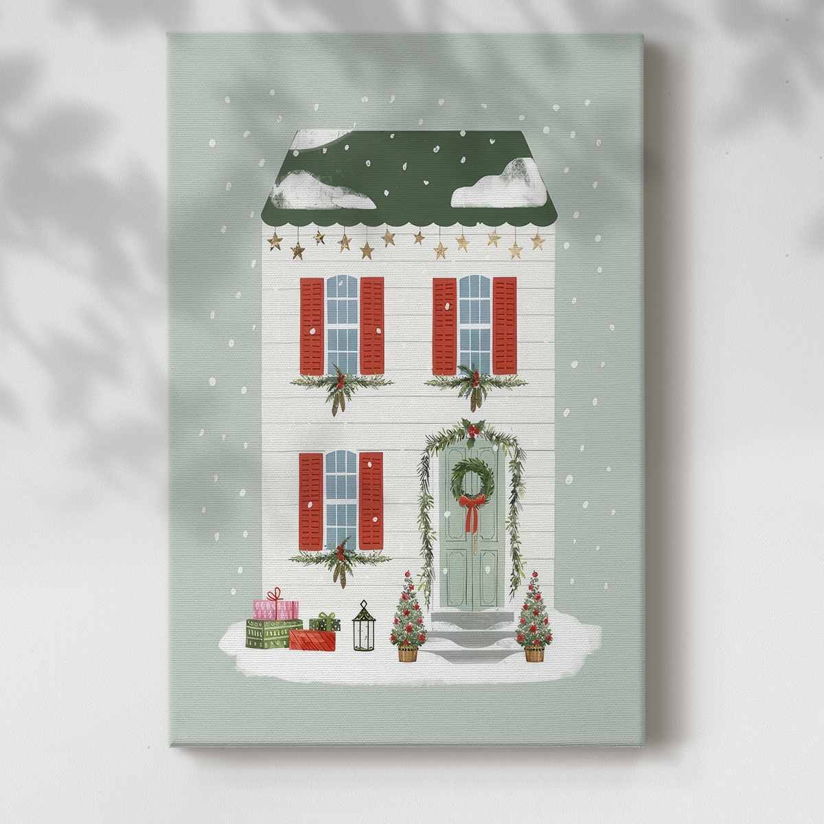 Festive Front Door IV- Gallery Wrapped Canvas