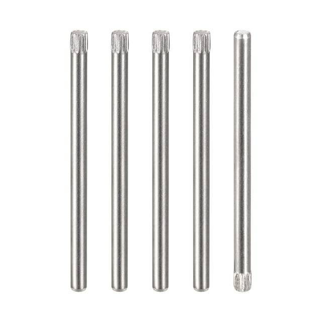 2.5x50mm 304 Inoxidable Acero Espiga Pasadores, 5uds Moleteado Cabeza Plana Chaflanado Extremo Espiga Pasador, Madera Litera Cama Estante Picas Soporte Estantes Fijar Elementos