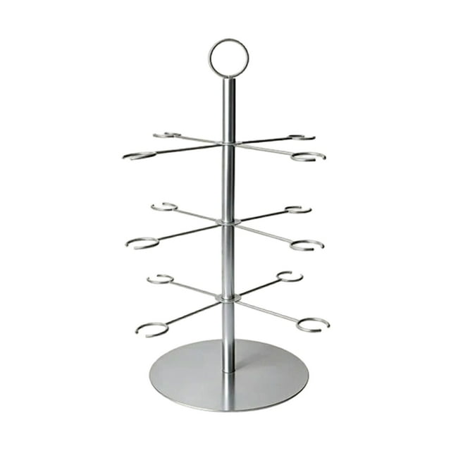 3-Tier Holiday Champagne Tree Display Stand 17" H, Metal Wine Glass Rack for Wedding Party Bar, Tool-Free Assembly, Stable Beverage Tower Centerpiece, Elegant Black Metal, Event , Wine Bottle Rack X1