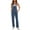Dark Blue, variant on Pink Queen Women Long Denim Bib Overalls Jeans Wash Pants Black S