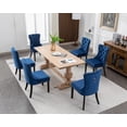thumbnail image 2 of KCC Velvet Tufted Dining Chairs Set of 4, Back Pull Ring Design with Nailhead Trim, Solid Wood Leg Upholstered Side Chairs for Kitchen & Dining Room, Blue, 2 of 9