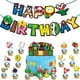 thumbnail image 3 of Decoraciones para fiesta de cumpleaños de Super Mario, adornos para tartas con pancarta de feliz cumpleaños, 3 of 5