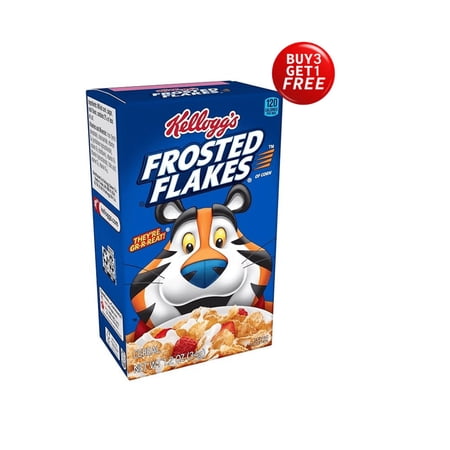 Frosted Flakes Breakfast Cereal, 8 Vitamins and Minerals, Kids Snacks, Original ( Buy 3 Get 1 Free)