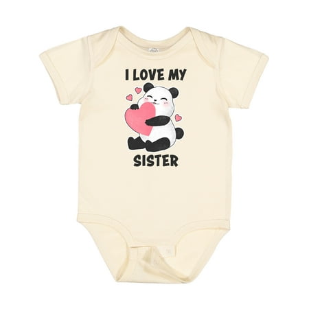 

Inktastic I Love My Sister with Panda Illustration Gift Baby Boy or Baby Girl Bodysuit