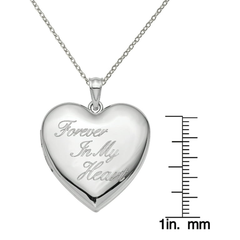 Sterling Silver Rhodium-plated Satin Diamond Wings 24mm Heart Locket Sterling Silver Rhodium-plated Satin Diamond Wings 24mm Heart Locket
