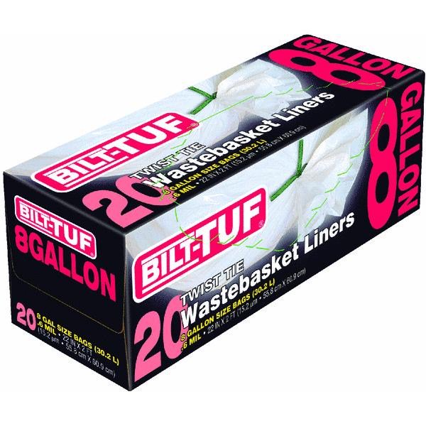 011217992989 WASTEBASKET LINER 8G .6MIL WHT 20CT