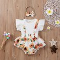 thumbnail image 2 of Seyurigaoka Baby Girls Short Sleeve Romper + Suspender Shorts + Bow Headband, 2 of 10