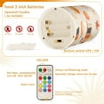 thumbnail image 5 of Yayeee Flameless Candles with Remote Flickering Battery Operated Multi Color Changing, Beige Fall Acorns Pattern, 5 of 7