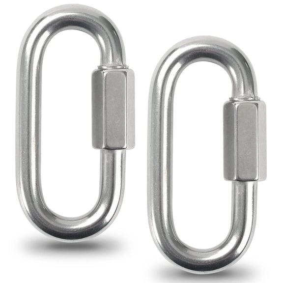3.5 Inch Stainless Steel Chain Quick Links, M10 3/8" Locking Carabiners, Chain Hooks, Twist Key Ring Screw Chain Link, 2310 Lbs Capacity, Pack of 2