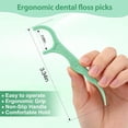 thumbnail image 4 of Floss Picks - 200 Count Wear Resistant Dental BPA Free Durable Ergonomic Design 2 in 1 Tooth Flossers for Teeth Cleaning Pack Green, 4 of 4
