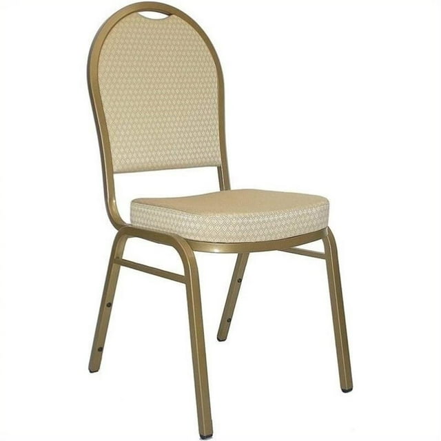 Bowery Hill Dome Back Banquet Stacking Chair in Beige