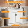 thumbnail image 2 of KZElegy 36" Bathroom Vanity with Ceramic Sink Top Freestanding Bathroom Cabinet Vanity Set Double Doors,White, 2 of 9