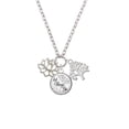 thumbnail image 2 of Delight Jewelry Silvertone Lotus Outline Let Things Go Fall Zoey Charm Necklace, 28", 2 of 4