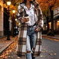thumbnail image 3 of SYwaren Women's Zip-Up Tweed Jacket Lapel Irregular Plaid Long Sleeve Woolen Cardigan with Chest Pocket Outerwear Top, 3 of 8