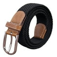 thumbnail image 2 of Naierhg Men's Women's Canvas Plain Webbing Metal Buckle Woven Stretch Waist Belt Strap, 2 of 8