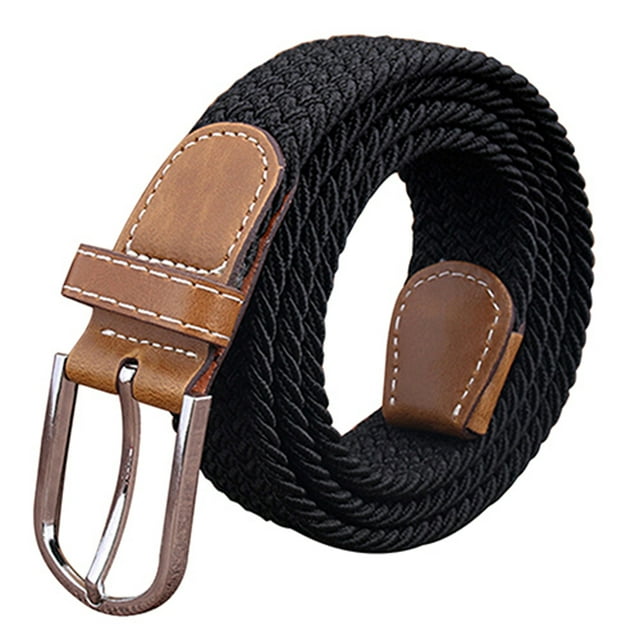 Trayknick Ceinture en Toile Unie pour Hommes et Femmes Boucle en Métal Tissée Extensible