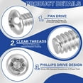 thumbnail image 4 of Uxcell Vis de Machine à Tête de Poêle, Vis Rondes en Acier Inoxydable 304 pour Armoire 100 10-24 x 3/8 Pouces, 4 of 7