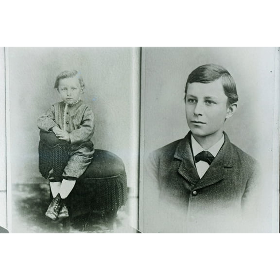 Print: Childhood Portraits Of Wilbur Wright, circa 1901
