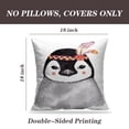 thumbnail image 2 of LALILO Throw Pillow Covers Watercolor Penguin Portrait Cute Boho With Feathers Nursery With Animals And Animal Set of 2 Square 18 x 18 Inch Pillowcase, 2 of 5