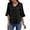 Black, variant on Chiffon Blouses for Women Dressy Ruffle V Neck Tops Summer Casual 3/4 Sleeve Shirts