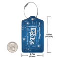 thumbnail image 4 of Disketp 2 Pcs Luggage Tag For Suitcase,Happy New Year 2024 Leather Baggage Tag With Stainless Steel Loop Privacy Cover For Women Men Girls, 4 of 5