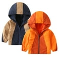thumbnail image 3 of LYMAYTER Kids Unisex Fleece Jacket Boys Girls Hooded Waterproof Outerwear Toddler Long Sleeve Windproof Coat for 1-7 Years, 3 of 8