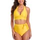 thumbnail image 1 of Trajes de baño tankini para mujer Traje de baño ajustado con abertura y cintura alta que cubre el vientre Traje de baño de dos piezas para mujer, 1 of 7