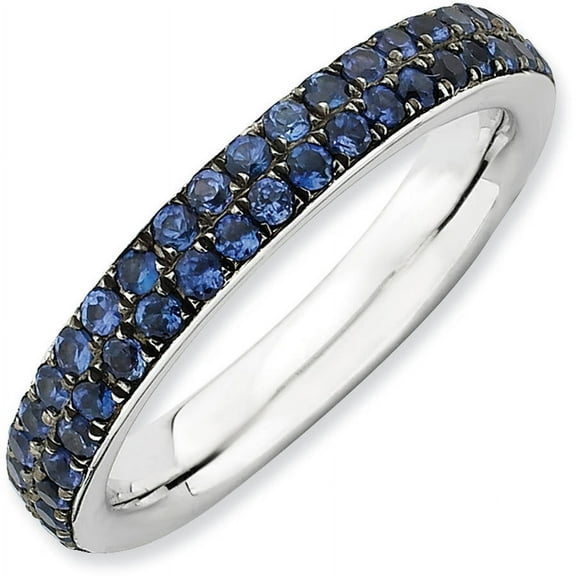 Created Sapphire Sterling Silver Polished Ring