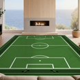 thumbnail image 2 of Design&I 3'x5' Ultra Soft Throw Mat, Penalty Detail Arc Border Door Center Goal Soccer Field Print Playful Expressive None Fluffy Washable Easy Care Indoor rug for Bedside Hallway, 2 of 7