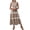 Brown, variant on Women'S Summer Long Dress Casual Boho Striped Sleeveless Smocked Tiered Ruffle Sundress Black & White S