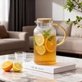 thumbnail image 7 of GPED 64 oz Glass Pitcher, Water Pitcher with Lid and Spout, 1.8L Glass Carafe for Fridge, Thickened Borosilicate Iced Juice Jugs for Cold and Hot Beverage, Easy Clean Heat Resistant Glass Jug, 7 of 7