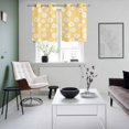 thumbnail image 4 of White Yellow Daisy Kitchen Curtains Small Short 39 Inch Length, Spring Summer Floral Botanical Grommet Top Bedroom Living Room Curtains, Light Filtering Cafe Curtain Drapes 2 Panels Set 55''x39'', 4 of 9