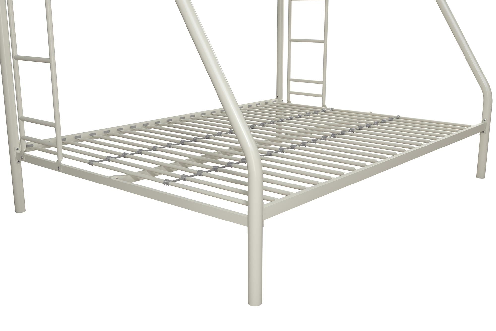 DHP Dusty Twin over Full Metal Bunk Bed with Secured Ladders, Off White