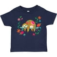 thumbnail image 3 of Inktastic Sloth Cute Girls Flowered Girls Toddler T-Shirt, 3 of 5