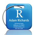 thumbnail image 1 of Etiquetas de equipaje KCULE de acero inoxidable personalizadas azules, 1 of 7