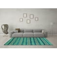thumbnail image 3 of Ahgly Company Machine Washable Indoor Rectangle Abstract Turquoise Blue Modern Area Rugs, 2' x 4', 3 of 4