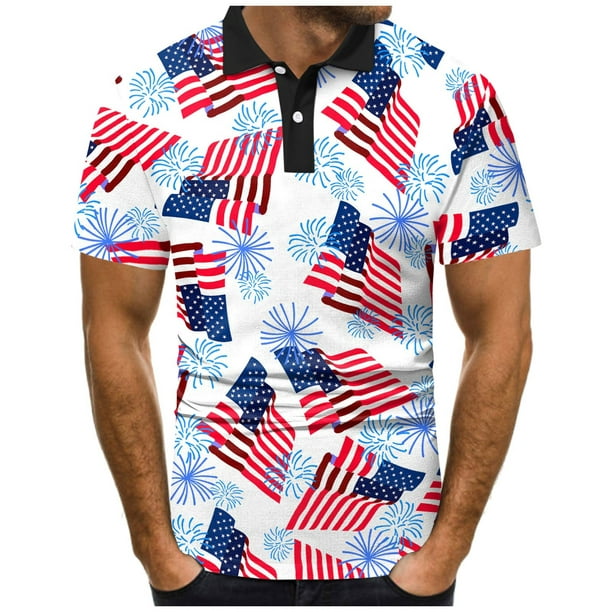 kpoplk 4th of July Polo Shirt Men's Patriotic Independence Day American ...