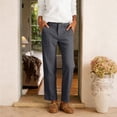 thumbnail image 5 of Casual Pants for Women Womens Daily Elastic Waist Pockets Straight Solid Color Casual Pants Loose Long Trousers, 5 of 6