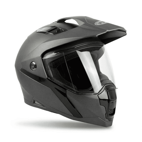 MMG Adult Motorcycle Dual Sport Off-Road Full-Face Helmet DOT - Matte Gray (X-Large) Model 23