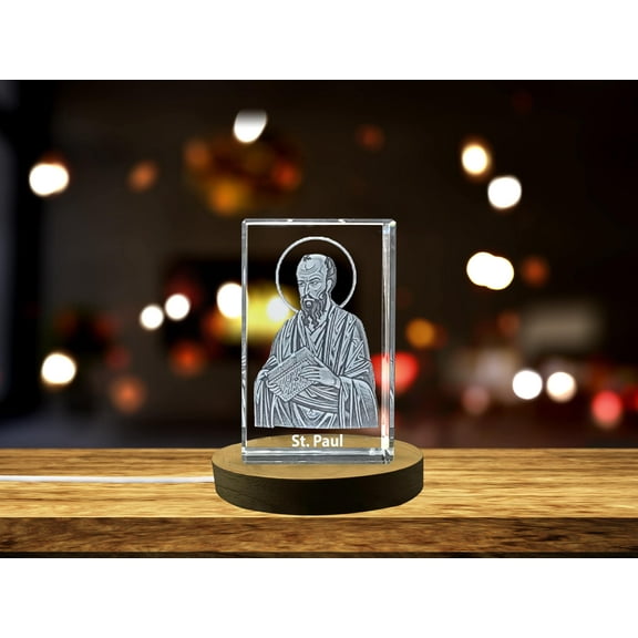 St. Paul | Patron Saint of Writers Gift | Religious 3D Engraved Crystal