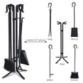 thumbnail image 4 of Costway 5 Pieces Iron Fireplace Tools Set Fire Place Hearth Accessories, 4 of 10