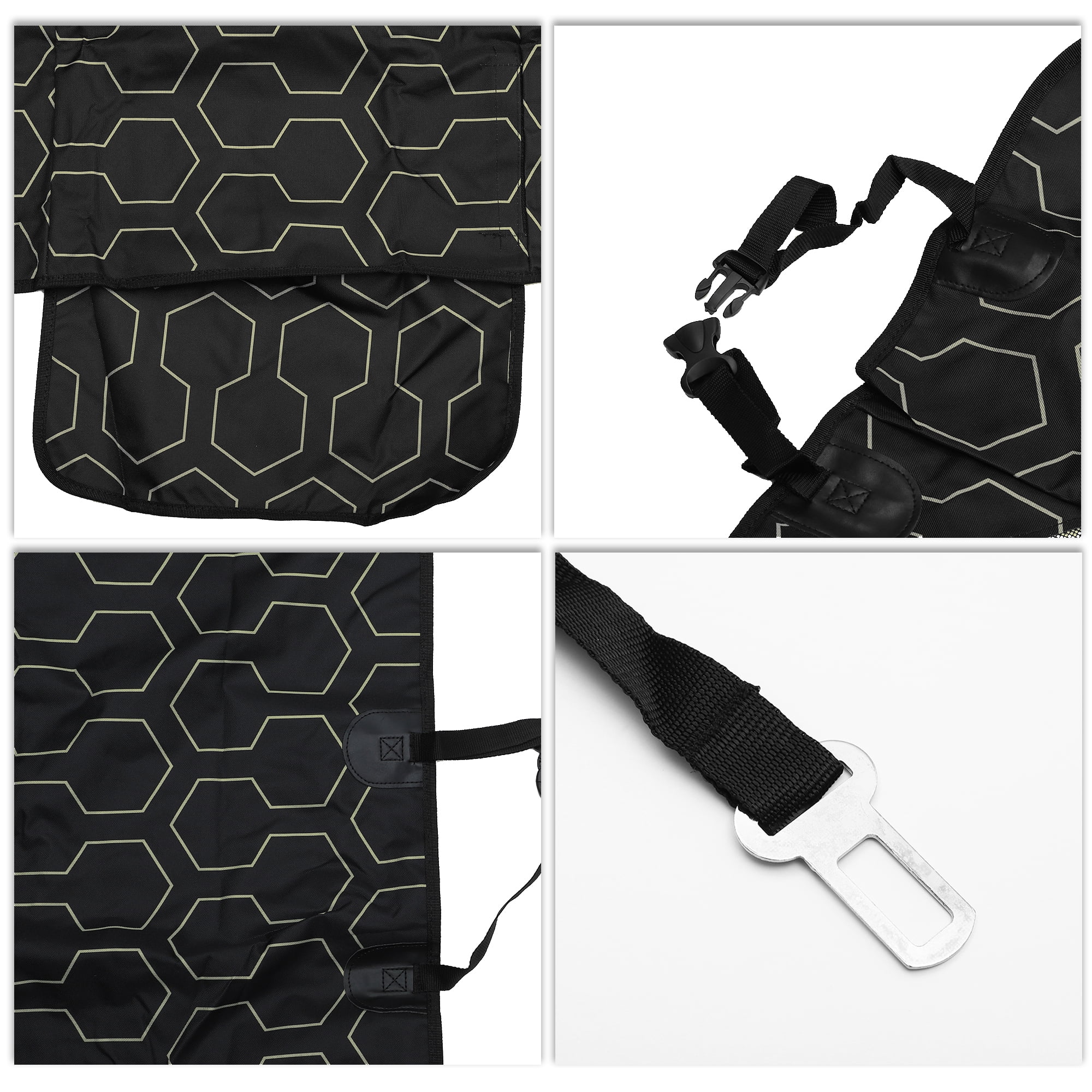 Unique Bargains Durable Waterproof Car Seat Cover for Pet Flower Pattern Black