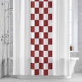 thumbnail image 3 of Minimalist Red Shower Curtain for Bathroom Decor, Buffalo Check Plaid Farmhouse Farm Theme Waterproof Fabric Shower Curtain, 72"x72" Set with 12 Hooks, 3 of 9