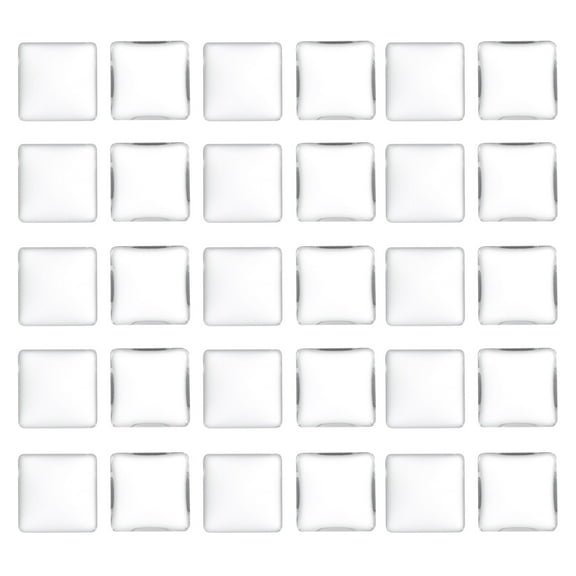 Uxcell Transparent Glass Cabochons, 100Pcs 12x12mm Square Glass Dome Tiles for Photo Pendant Jewelry Making, Clear